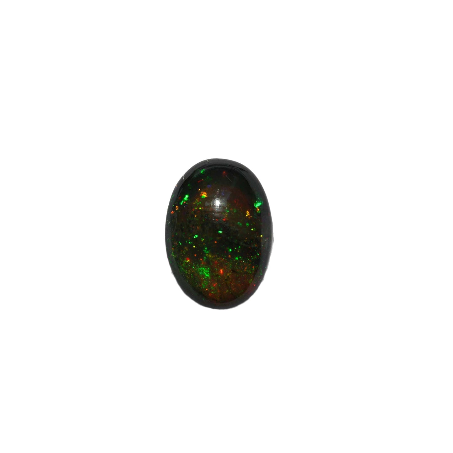 3.5ct Black Opal - Oval Cabochon - 13.9x10mm