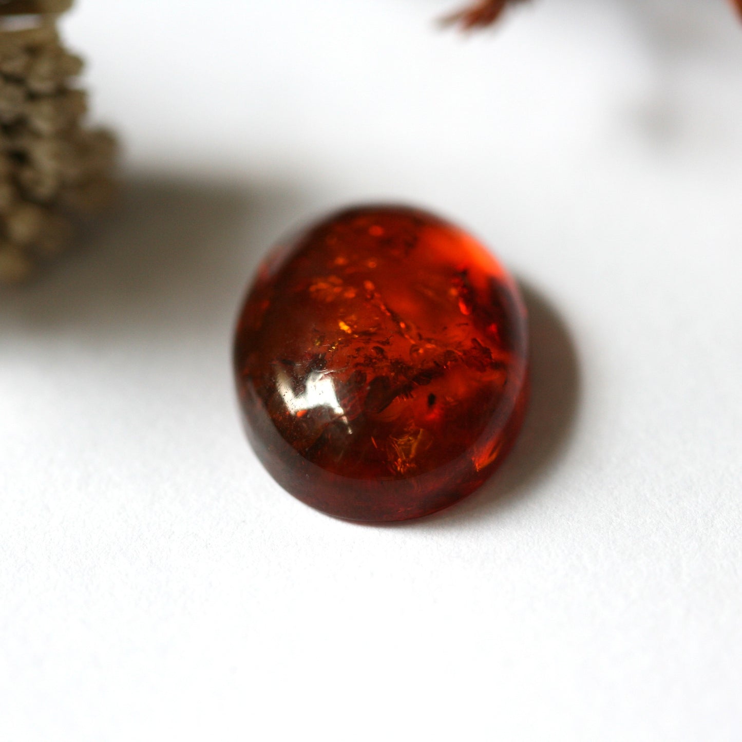3.5ct Amber - Oval Cabochon - 16x12mm