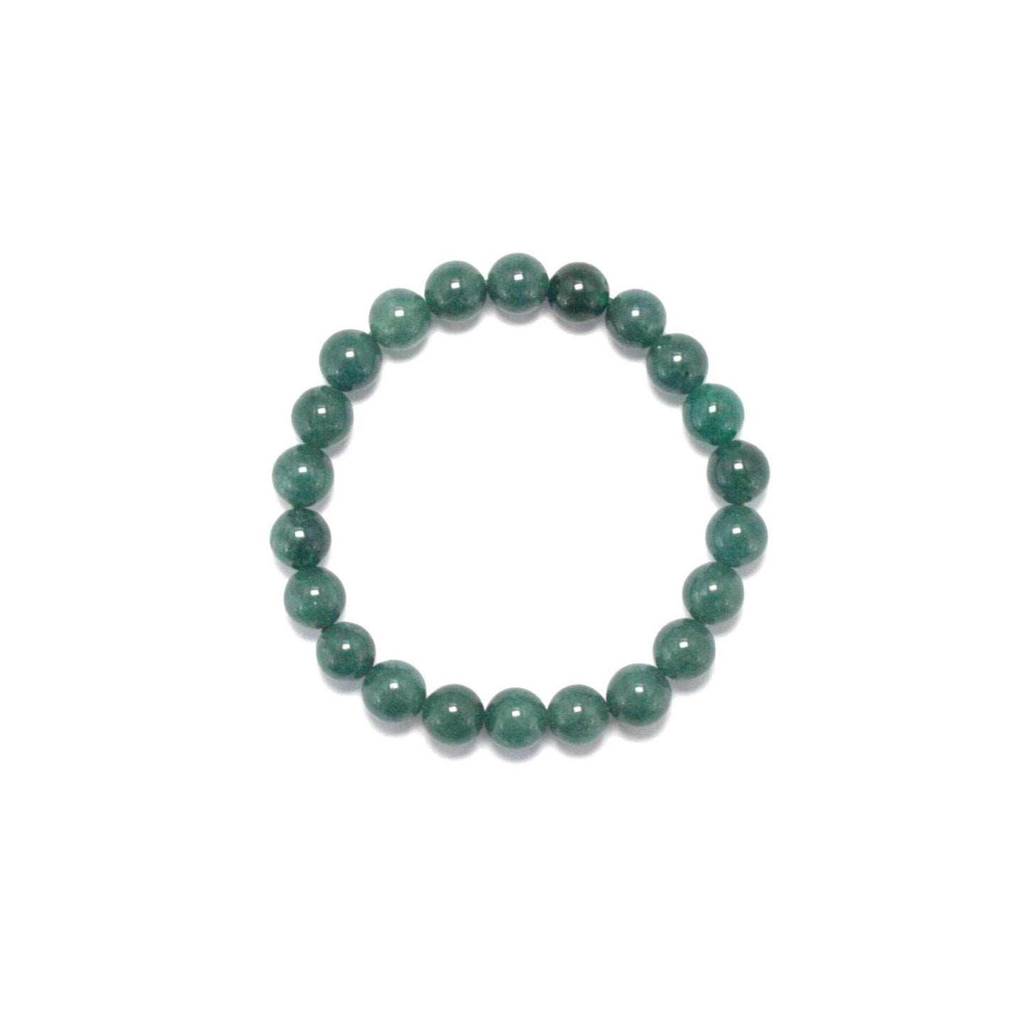 8mm Round Green Jade Bead Bracelet