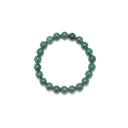 8mm Round Green Jade Bead Bracelet