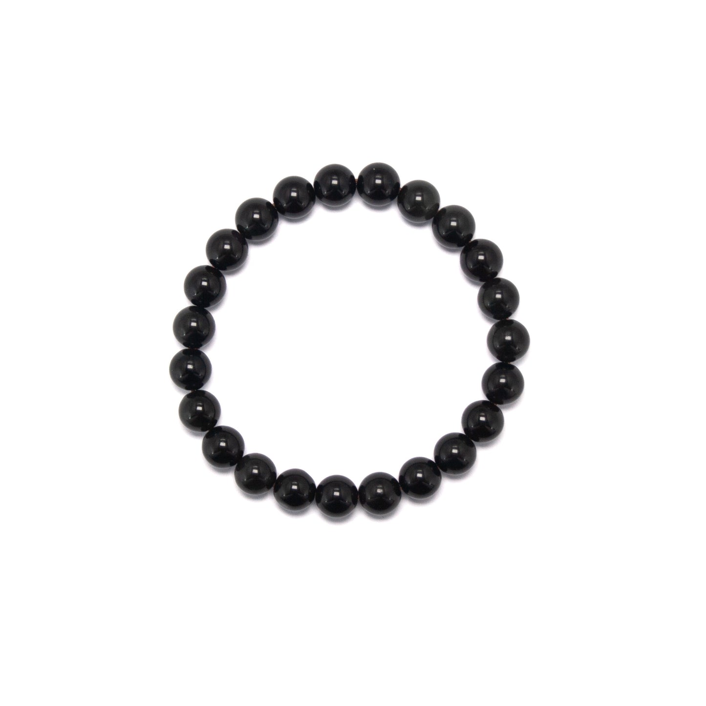 8.5mm Round Black Onyx Bead Bracelet