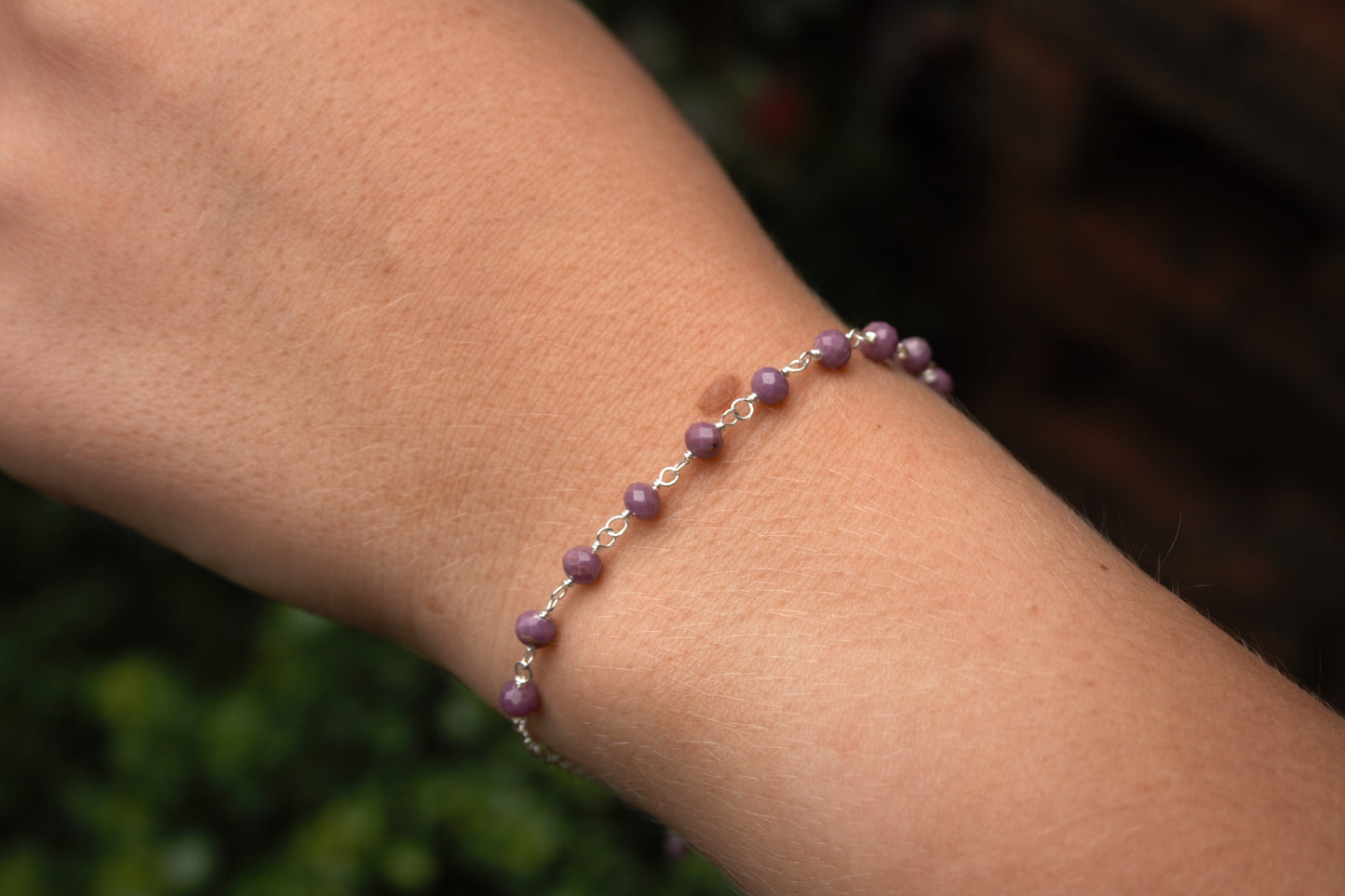 24cm Silver & Phosphosiderite Bracelet