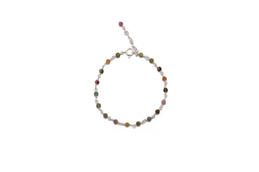 20cm Silver & Tourmaline Bracelet
