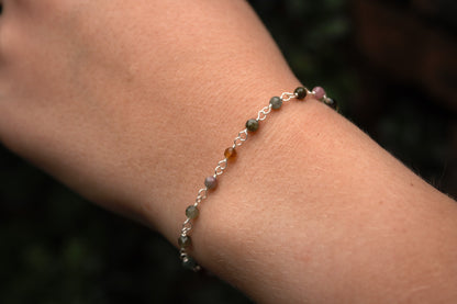 20cm Silver & Tourmaline Bracelet