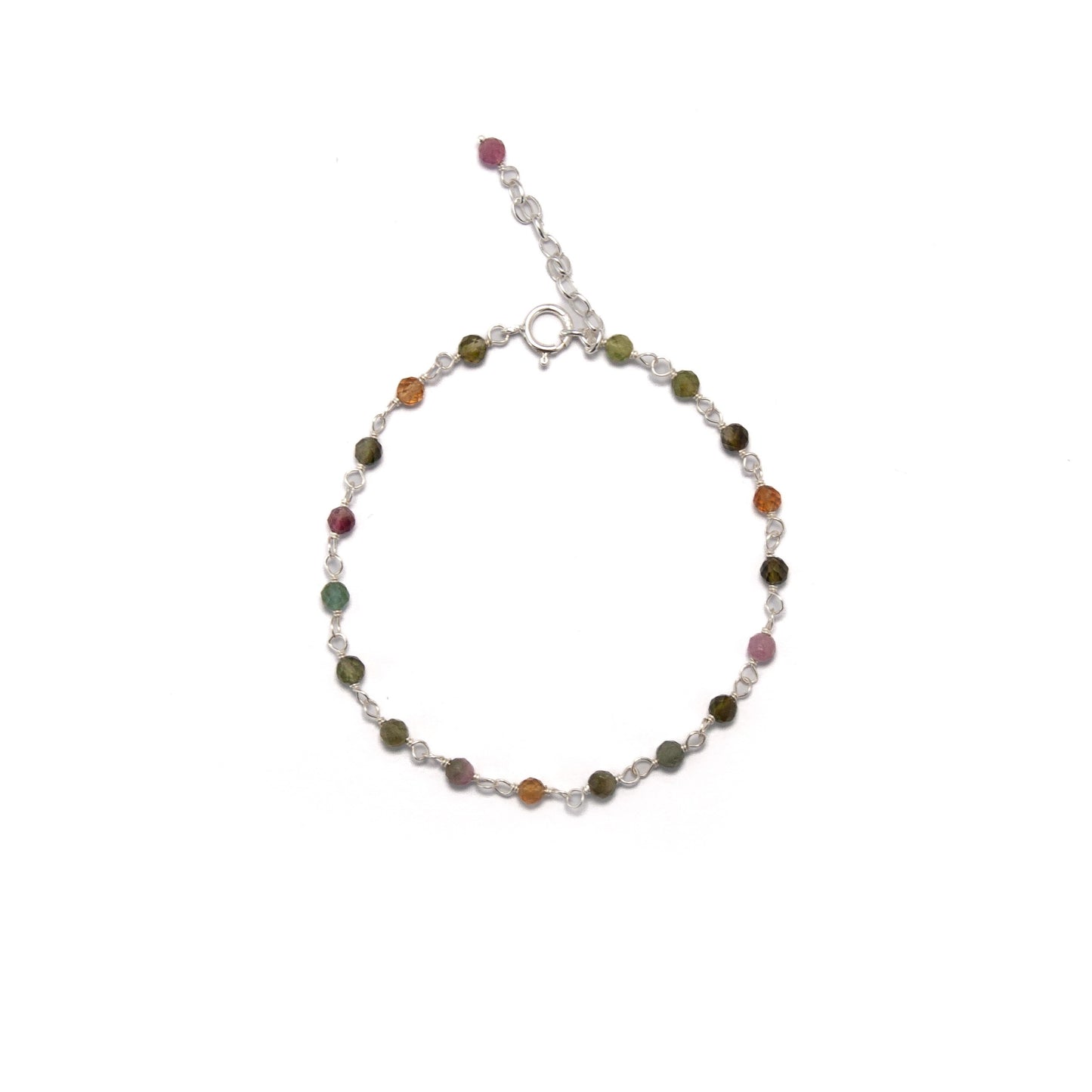 20cm Silver & Tourmaline Bracelet