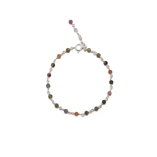 20cm Silver & Tourmaline Bracelet