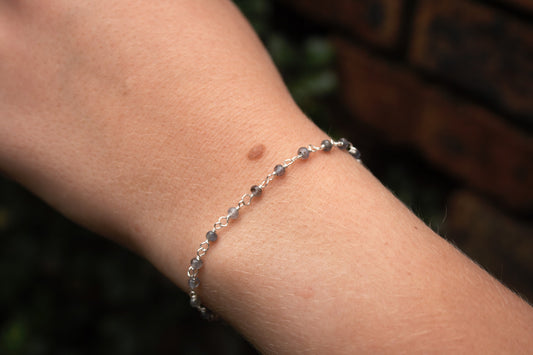 20cm Silver & Iolite Bracelet