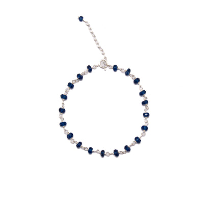 20cm Silver & Sapphire Bracelet
