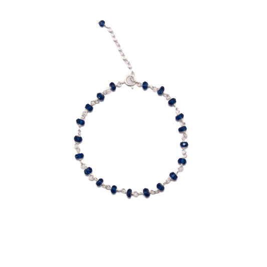 20cm Silver & Sapphire Bracelet