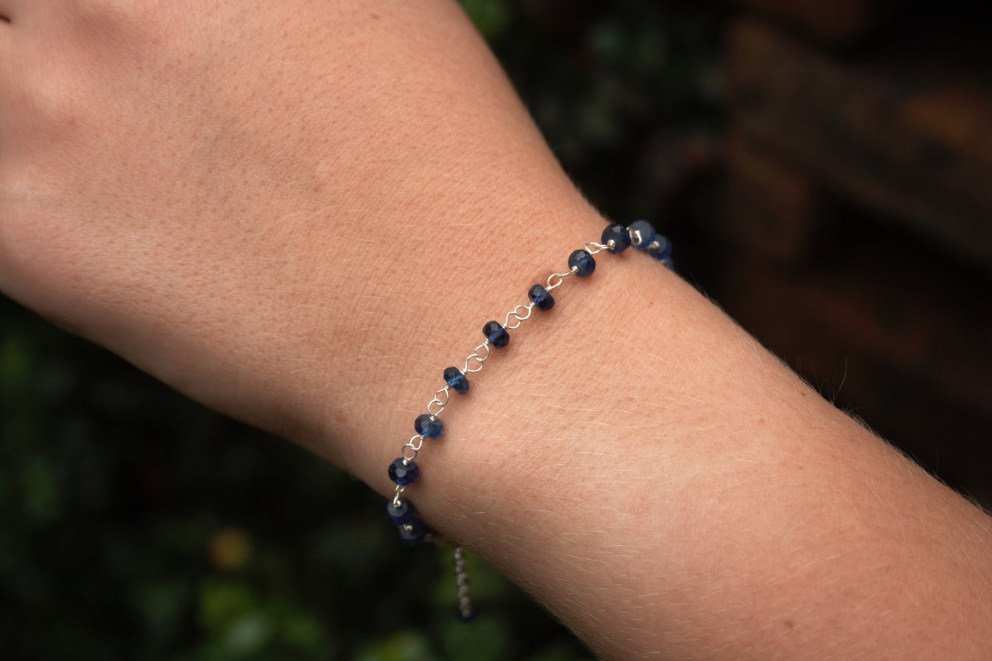 20cm Silver & Sapphire Bracelet