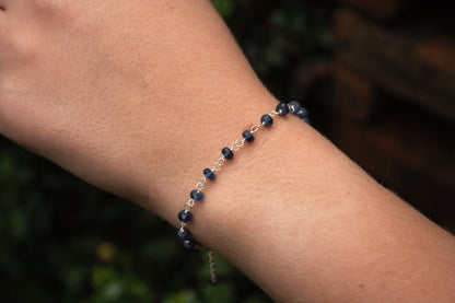 20cm Silver & Sapphire Bracelet
