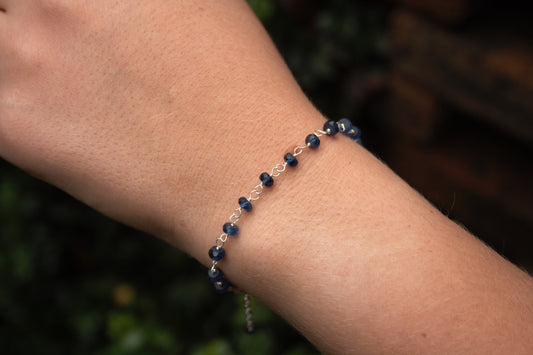 20cm Silver & Sapphire Bracelet