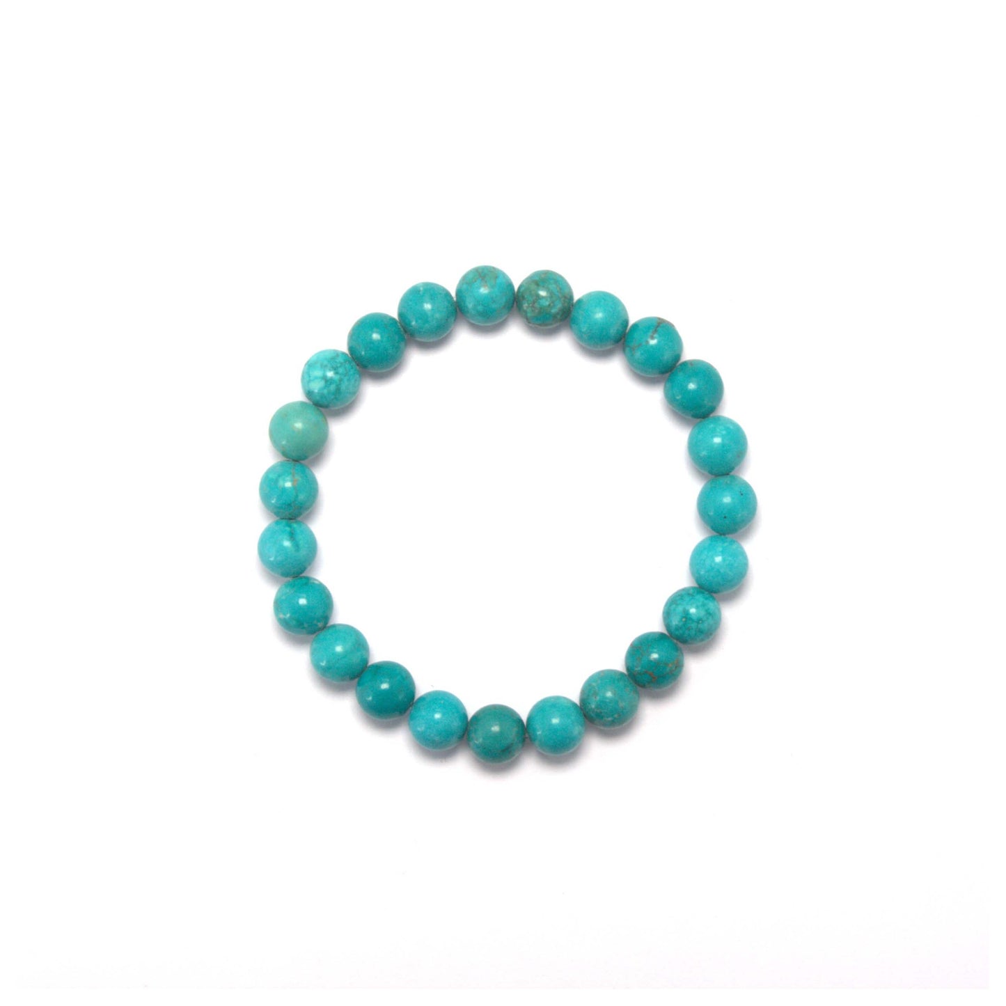 8.5mm Round Turquoise Bead Bracelet
