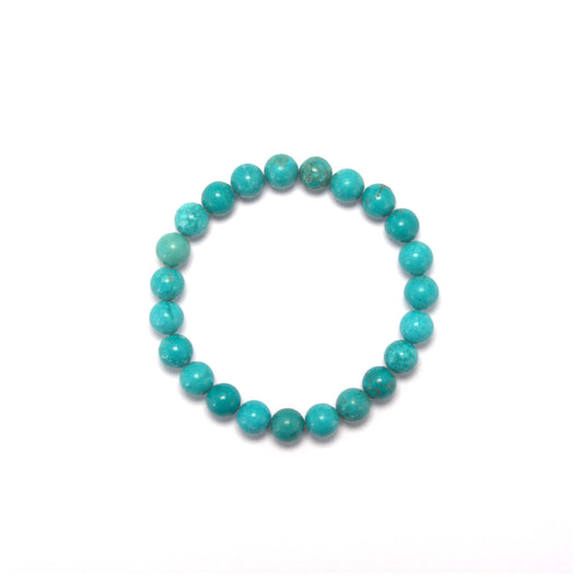8.5mm Round Turquoise Bead Bracelet