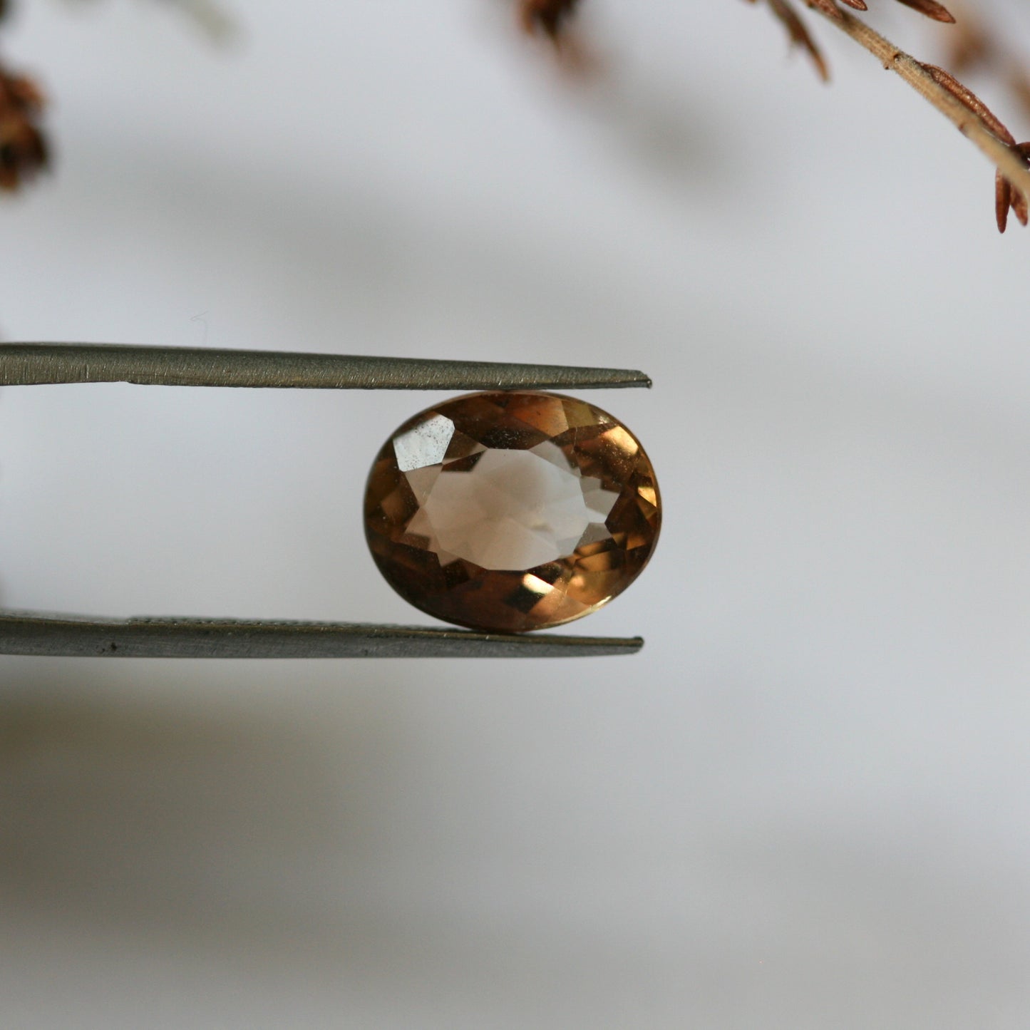 2.8ct Bi-coloured Champagne Topaz - Oval Cut - 9.7x7.9mm