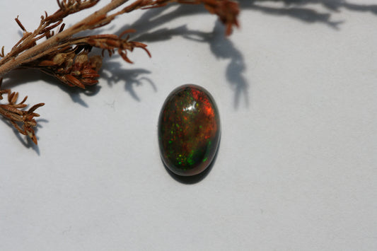 1.6ct Black Opal - Oval Cabochon - 10.2x7mm