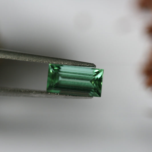 1.2ct Mint Tourmaline - Baguette Cut - 8.2x4.2mm