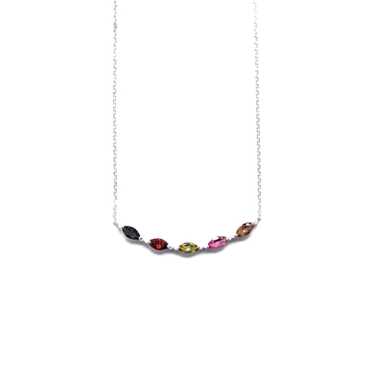 45cm Silver & Tourmaline Necklace