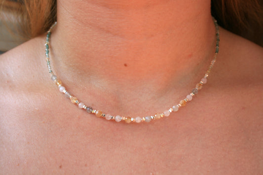 43cm Silver & Quartz Necklace