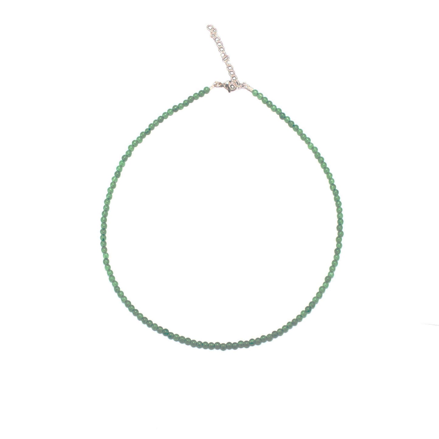 46cm Silver & Green Aventurine Necklace
