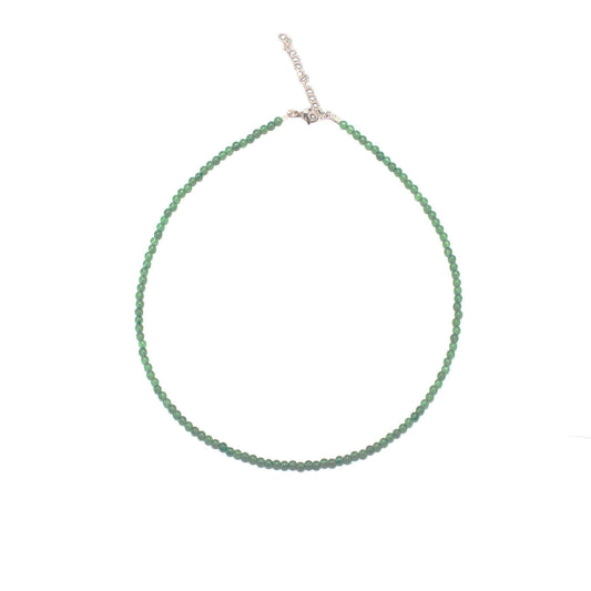 46cm Silver & Green Aventurine Necklace