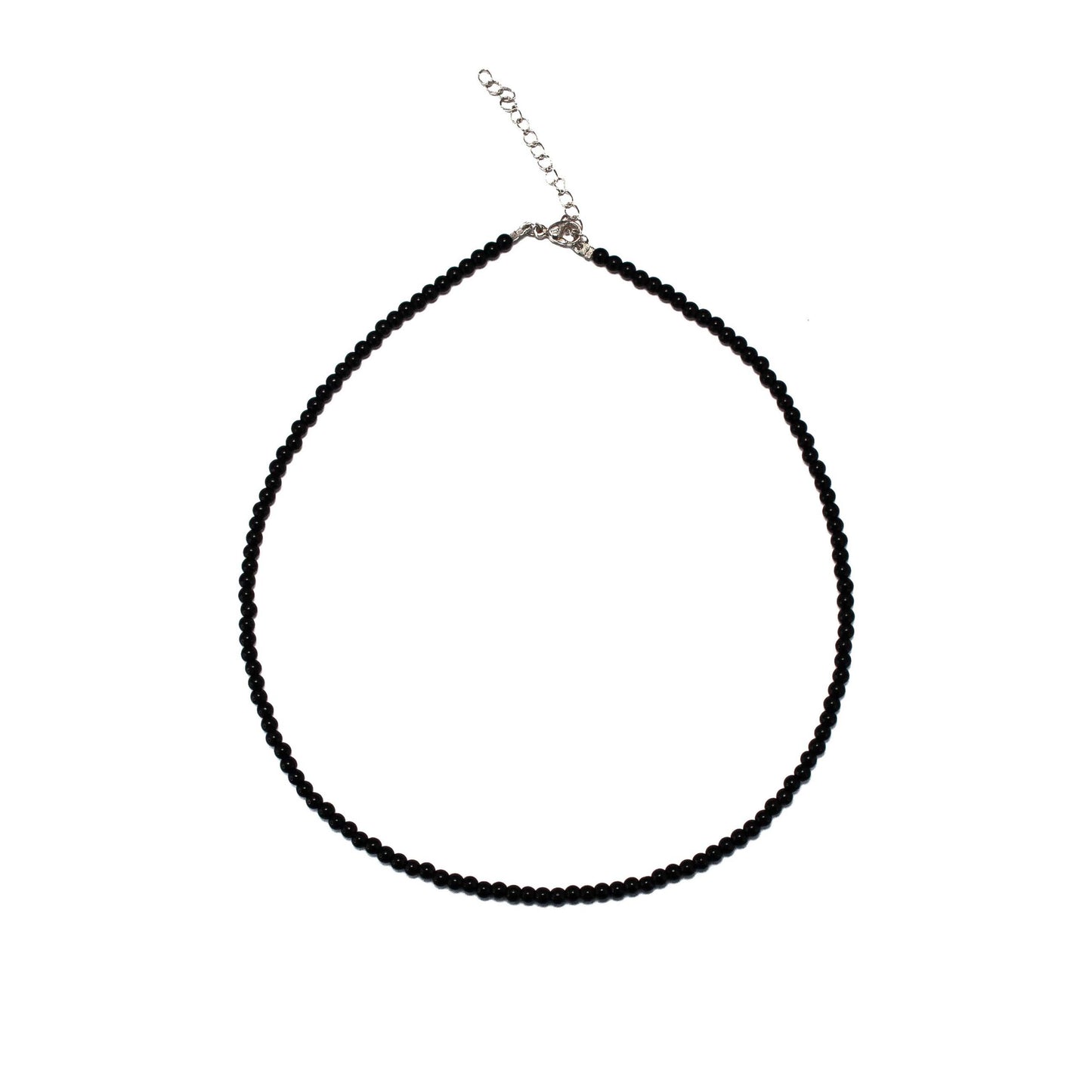 45cm Silver & Black Onyx Necklace