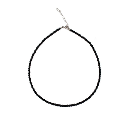 45cm Silver & Black Onyx Necklace