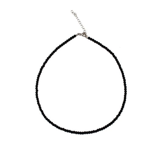 45cm Silver & Black Onyx Necklace