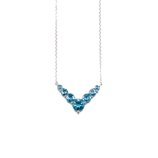 45cm Silver & Swiss Blue Topaz Necklace