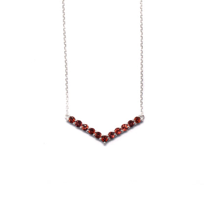 45cm Silver & Rhodolite Garnet Necklace