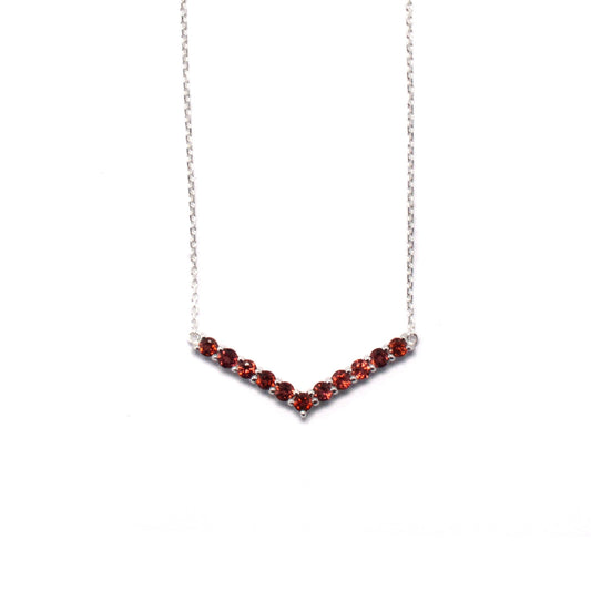 45cm Silver & Rhodolite Garnet Necklace