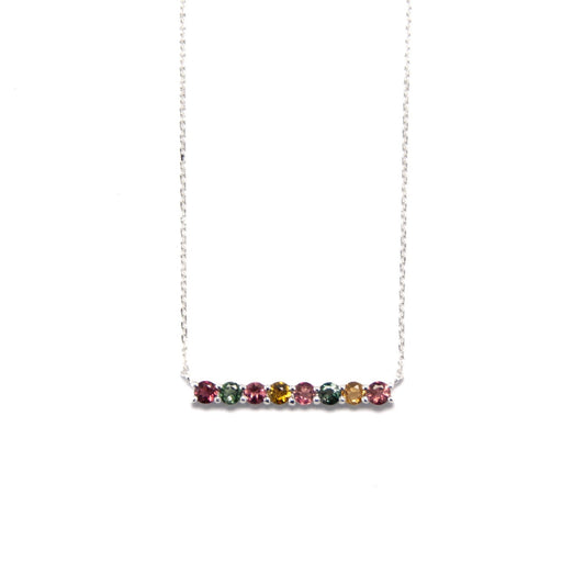 46cm Silver & Tourmaline Necklace