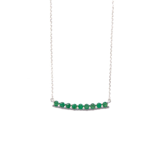 46cm Silver & Emerald Necklace